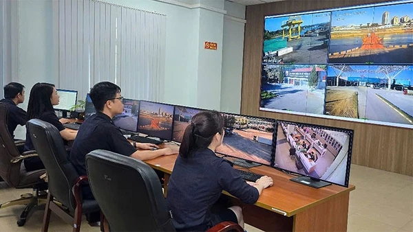 Hải quan cửa khẩu quốc tế Móng Cái giám sát hàng hoá xuất nhập khẩu trên hệ thống camera thông minh
