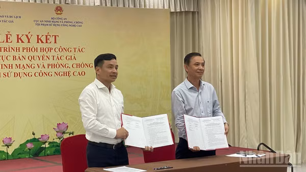 Lễ ký kết giữa hai đơn vị về tăng cường quản lý và thực thi pháp luật về quyền tác giả, quyền liên quan trên môi trường số.