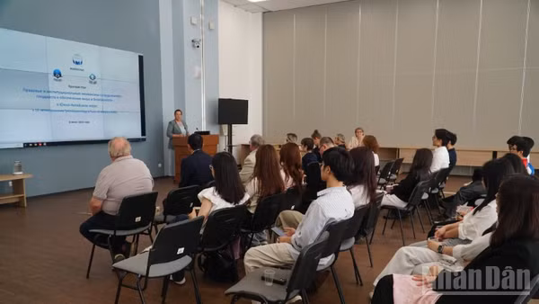 Hội thảo diễn ra tại Viện Thông tin Khoa học Xã hội, Viện Hàn lâm Khoa học Nga. (Ảnh: THANH THỂ)