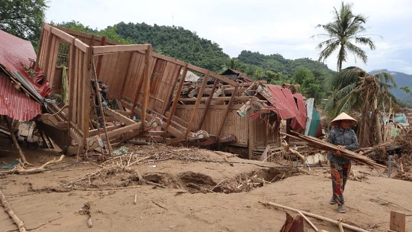 Bản Xiềng Tắm, xã Mỹ Lý tan hoang sau trận lũ lịch sử xảy ra hồi tháng 7/2025.