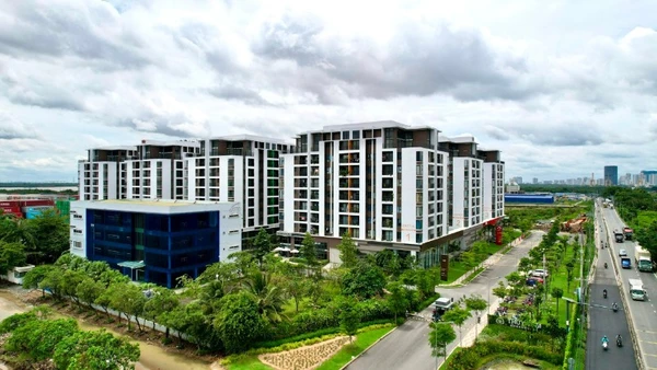 Dự án nhà ở xã hội Thủ Thiêm Green House sắp hoàn thành và đưa vào sử dụng trên đường Võ Chí Công, phường Cát Lái, Thành phố Hồ Chí Minh. (Ảnh: THẾ ANH)