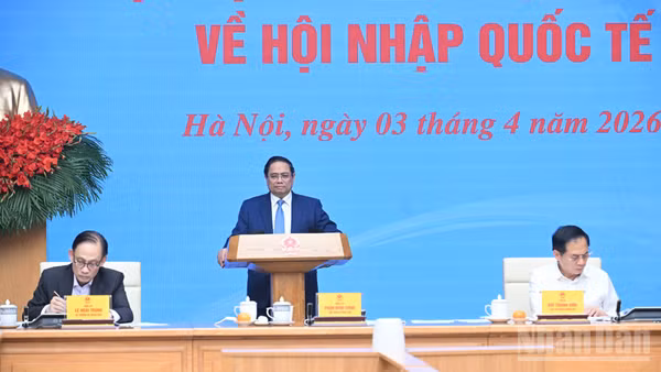 Thủ tướng Phạm Minh Chính phát biểu chỉ đạo tại cuộc họp của Ban Chỉ đạo Quốc gia về hội nhập quốc tế.