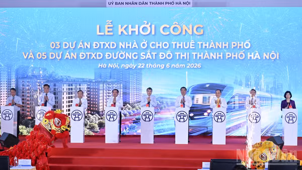 [Ảnh] Thủ tướng Lê Minh Hưng dự Lễ khởi công các dự án nhà ở cho thuê và đường sắt đô thị Hà Nội