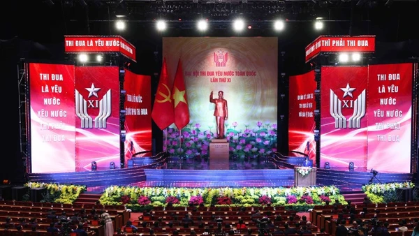 Quang cảnh phiên trù bị Đại hội Thi đua yêu nước toàn quốc lần thứ XI. (Ảnh: Phạm Kiên/TTXVN)