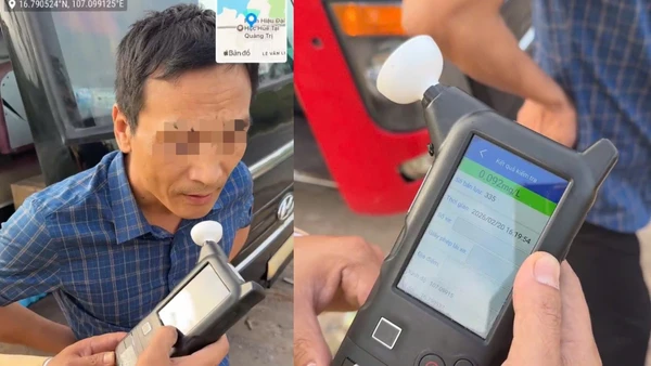 Tài xế Phạm Bá Thắng điều khiển phương tiện khi có nồng độ cồn.