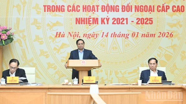 Thủ tướng Phạm Minh Chính chủ trì Hội nghị của Chính phủ tổng kết công tác đôn đốc, triển khai các cam kết, thỏa thuận trong các hoạt động đối ngoại cấp cao nhiệm kỳ 2021-2025.