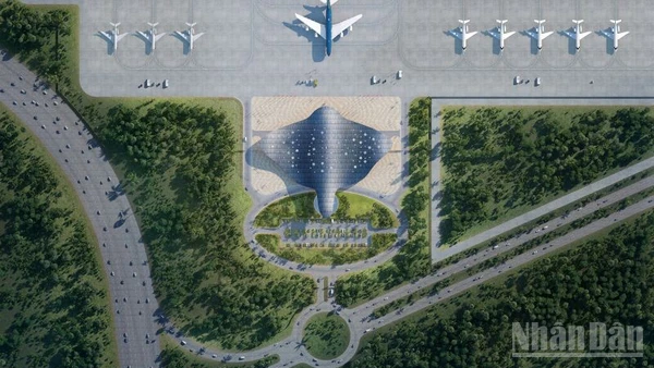 Nhà ga VIP Cảng hàng không quốc tế Phú Quốc lấy cảm hứng từ cá đại bàng biển.