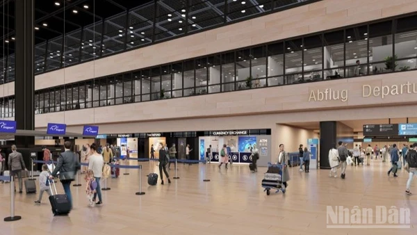 Khu vực làm thủ tục tại sân bay Frankfurt (Liên bang Đức)