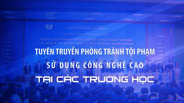 Tuyên truyền phòng tránh tội phạm sử dụng công nghệ cao tại các trường học.