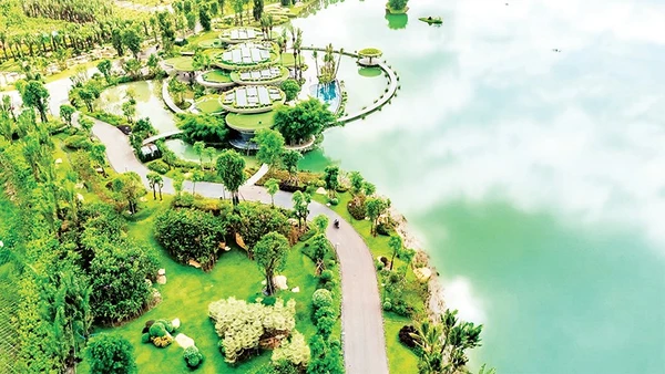 Toàn cảnh Dự án Khu đô thị sinh thái, thương mại và du lịch (Eco Retreat) tại xã Bến Lức quy mô hơn 220 ha, tổng vốn đầu tư gần 17.000 tỷ đồng.