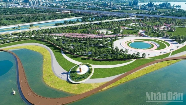 Một góc dự án Trục đại lộ cảnh quan sông Hồng.