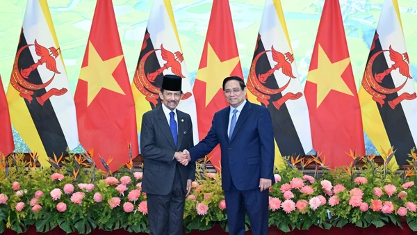 Thủ tướng Phạm Minh Chính và Quốc vương Brunei Darussalam Haji Hassanal Bolkiah.