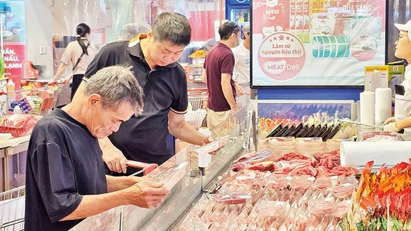 Người tiêu dùng cẩn trọng với các loại thực phẩm được lưu thông trên thị trường. Ảnh: NGUYỆT ANH