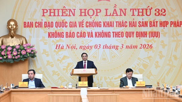 Thủ tướng Phạm Minh Chính chủ trì Phiên họp lần thứ 32 của Ban Chỉ đạo Quốc gia về chống khai thác hải sản bất hợp pháp.