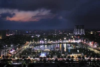 Phố đi bộ Đinh Tiên Hoàng chụp từ trên cao. (Ảnh: HỮU DỤNG)