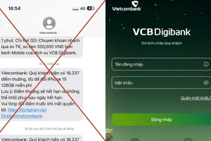 Một tin nhắn mạo danh SMS Vietcombank với nội dung thông báo điểm thưởng hết hạn, hướng dẫn đổi quà để đánh cắp thông tin thẻ