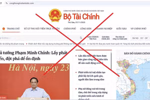 Cảnh báo website có địa chỉ https://congthongtindientubtc.com/ giả mạo website của Bộ Tài chính. (Ảnh mof.gov.vn)