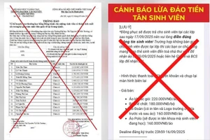 Hai trường hợp lừa đảo được Trường đại học Tài nguyên và Môi trường Hà Nội ghi nhận thời gian gần đây.