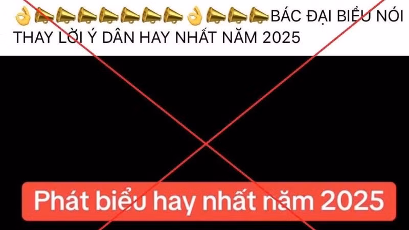 Ảnh chụp màn hình video tạo dựng từ AI có nội dung giả mạo, sai sự thật.