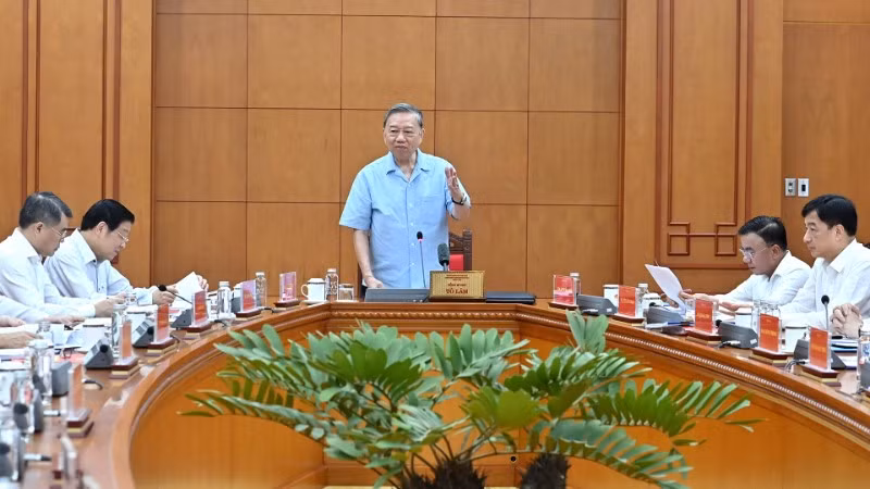 Tổng Bí thư Tô Lâm phát biểu tại cuộc họp Thường trực Ban Chỉ đạo Trung ương về phòng, chống tham nhũng, lãng phí, tiêu cực. (Ảnh ĐĂNG KHOA)