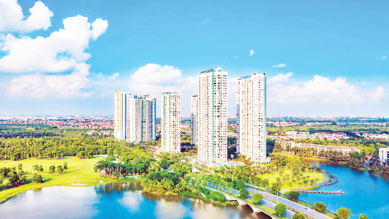 Một khu đô thị được xây dựng theo hướng phát triển xanh, chú trọng không gian sinh hoạt cộng đồng.