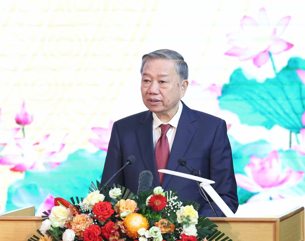 Tổng Bí thư Tô Lâm phát biểu tại lễ kỷ niệm.