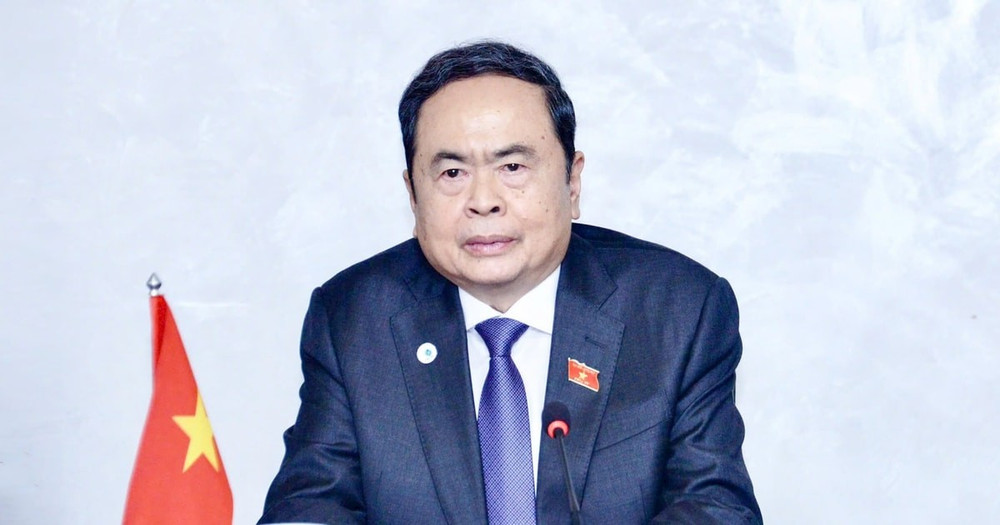 Chủ tịch Quốc hội Trần Thanh Mẫn phát biểu tại cuộc gặp Chủ tịch Thượng viện Đức Anke Rehlinger.