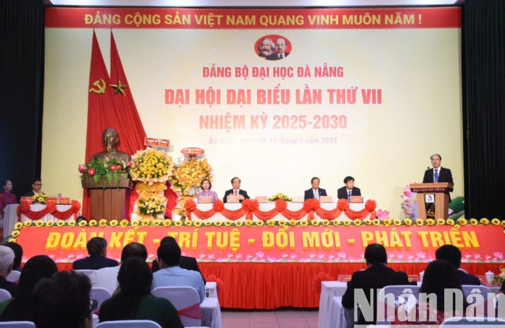 Đại hội đại biểu Đảng bộ Đại học Đà Nẵng lần thứ VII, nhiệm kỳ 2025-2030. (Ảnh: ANH ĐÀO)