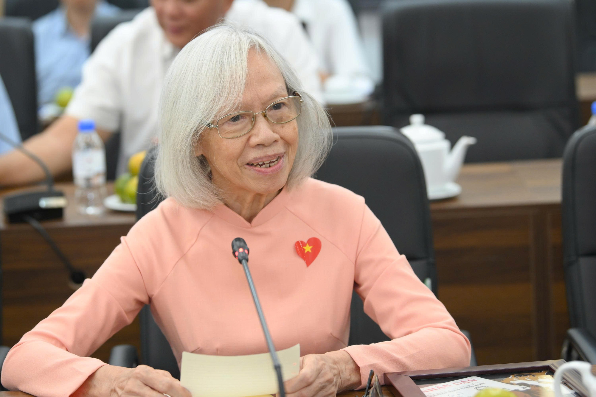 Bà Nguyễn Thanh Hương, con gái ông Nguyễn Khang, nguyên Thường vụ Xứ ủy Bắc Kỳ, Chủ tịch Ủy ban Khởi nghĩa Hà Nội. (Ảnh: THẾ ĐẠI) co-huong.jpg