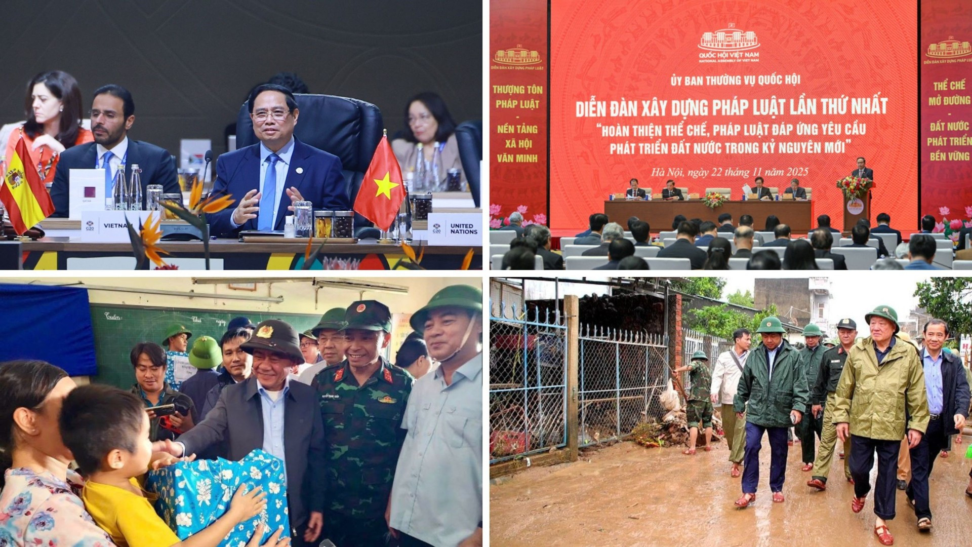 Tin nổi bật ngày 22/11: Thủ tướng bắt đầu các hoạt động tại Hội nghị Thượng đỉnh G20; Diễn đàn pháp luật lần đầu tiên do Ủy ban Thường vụ Quốc hội tổ chức; Nhiều hoạt động hỗ trợ người dân vùng lũ