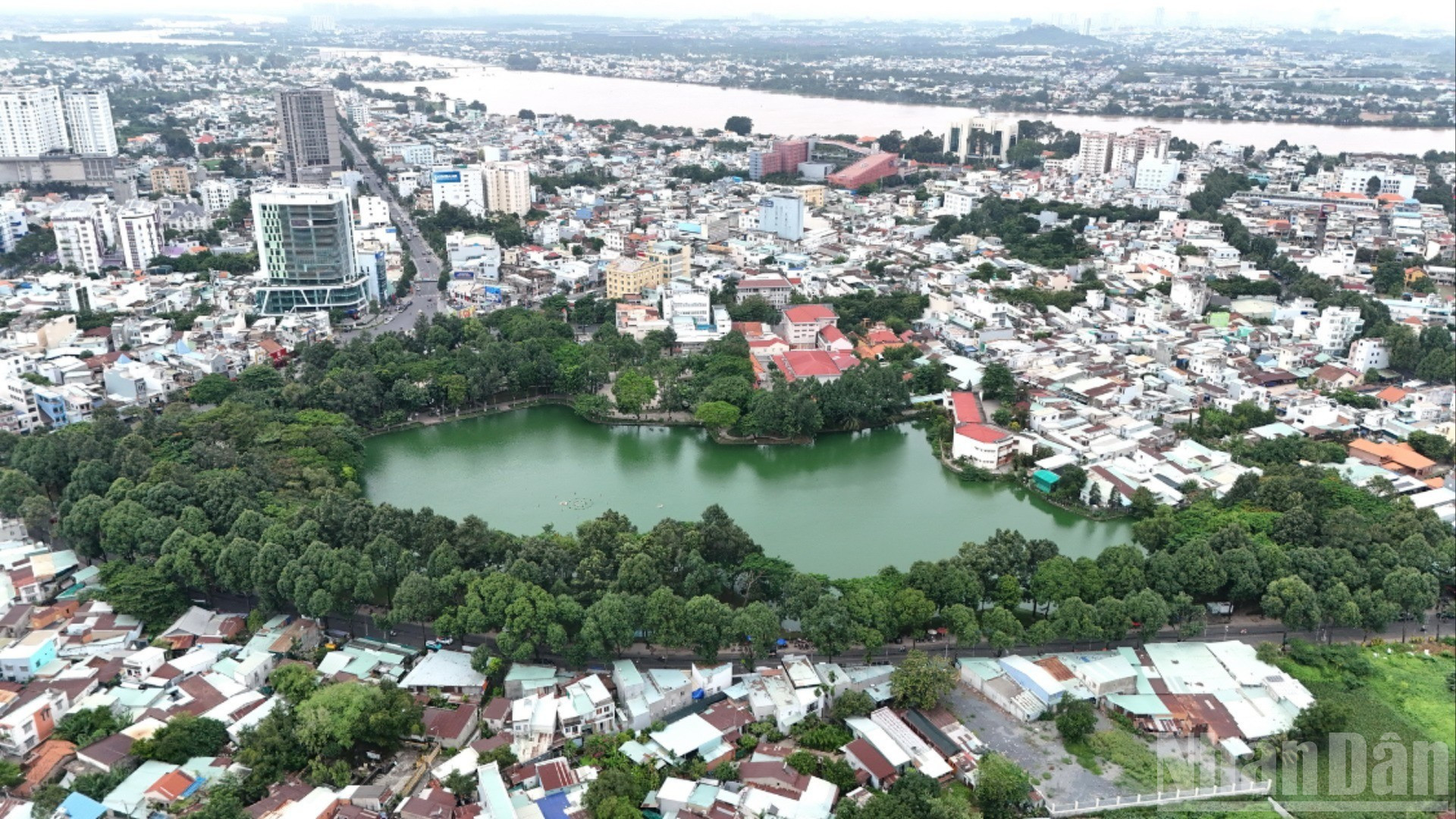 Toàn cảnh công viên Biên Hùng hiện hữu, chuẩn bị mở rộng lên gần 9ha.