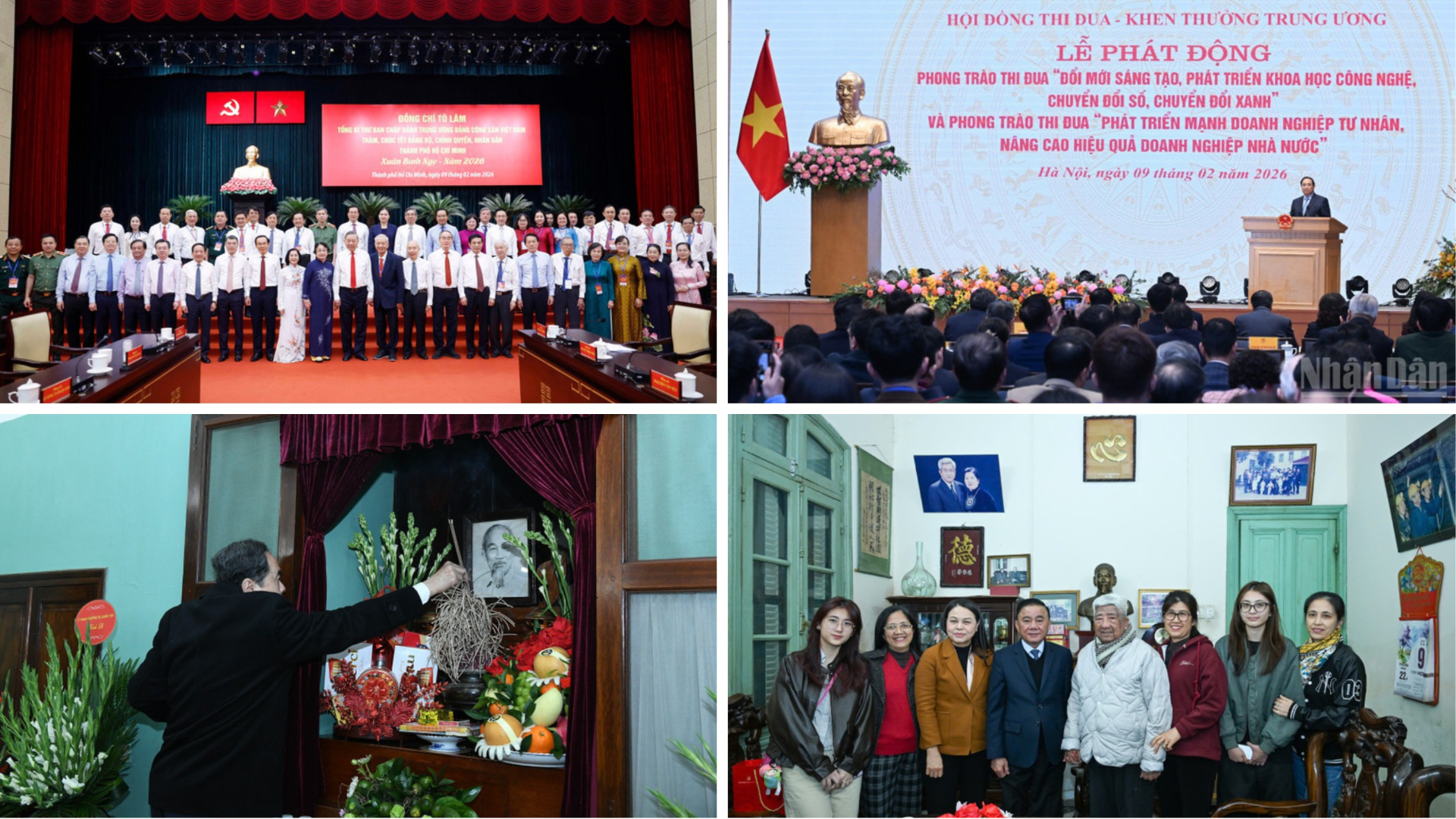 Tin nổi bật ngày 9/2: Tổng Bí thư Tô Lâm thăm, chúc Tết tại Thành phố Hồ Chí Minh, Tây Ninh; Thủ tướng Phạm Minh Chính chủ trì lễ phát động 2 phong trào thi đua