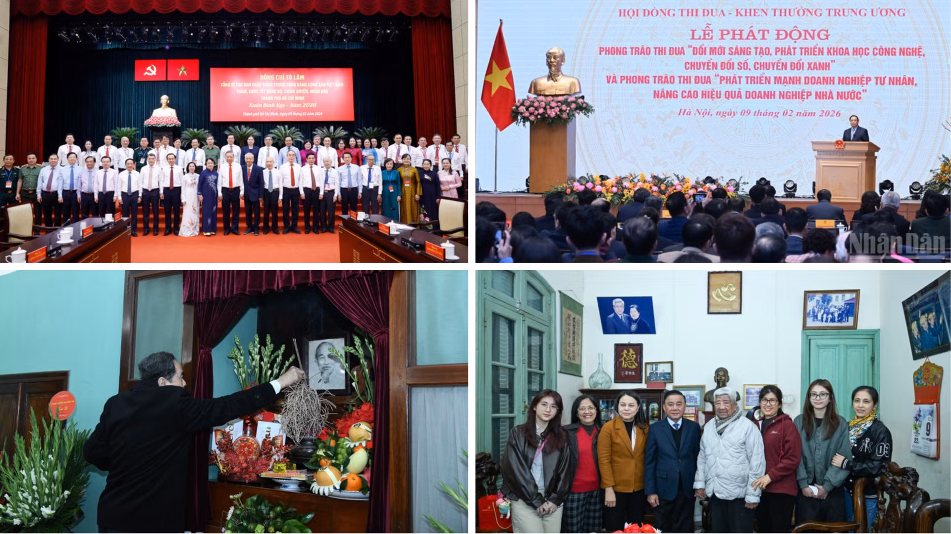 Tin nổi bật ngày 9/2: Tổng Bí thư Tô Lâm thăm, chúc Tết tại Thành phố Hồ Chí Minh, Tây Ninh; Thủ tướng Phạm Minh Chính chủ trì lễ phát động 2 phong trào thi đua