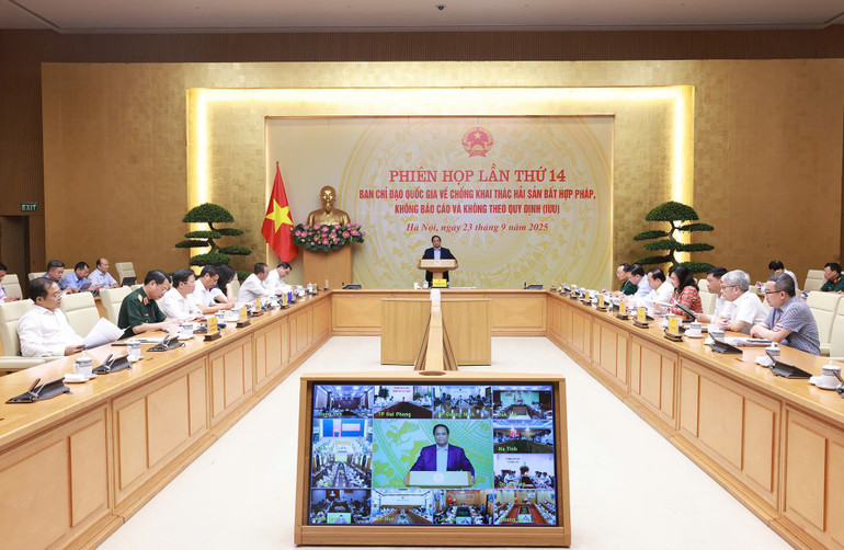 Thủ tướng Chính phủ Phạm Minh Chính phát biểu chỉ đạo tại Hội nghị toàn quốc về chống khai thác IUU. 7962282e-efb7-476a-b6d7-b7551d275436.jpg
