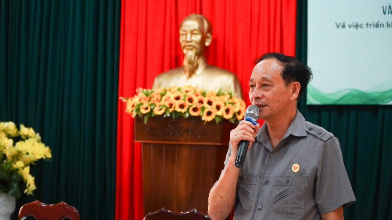 Ông Nguyễn Tấn Thành, Chủ tịch Hội Cựu chiến binh tỉnh Quảng Nam phát biểu tại buổi lễ. dsc09215.jpg