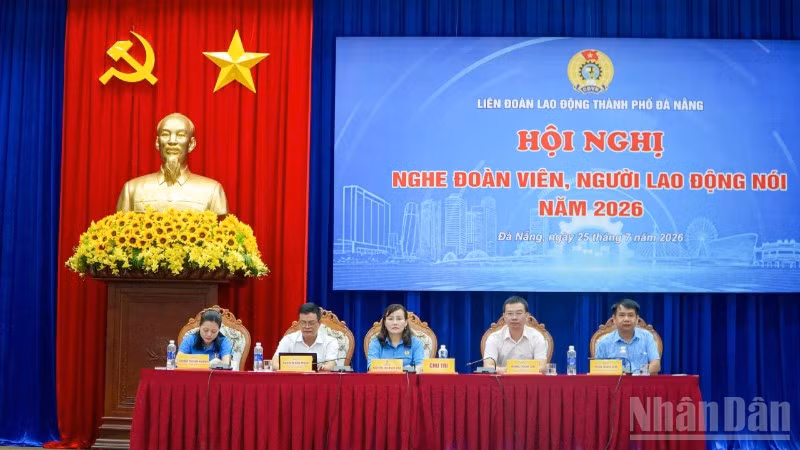 Hội nghị “Nghe đoàn viên, người lao động nói” năm 2026 được tổ chức ở phường Bàn Thạch, thành phố Đà Nẵng.