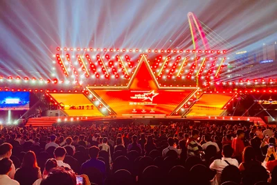 Toàn cảnh điểm cầu truyền hình trực tiếp tại Công viên sáng tạo.