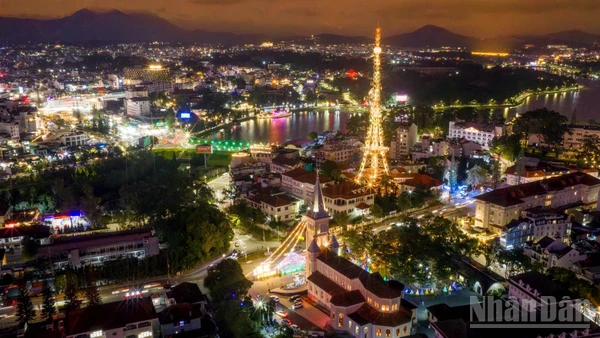 Khu vực trung tâm Lâm Đồng ngàn hoa lung linh sắc màu đêm Giáng sinh.