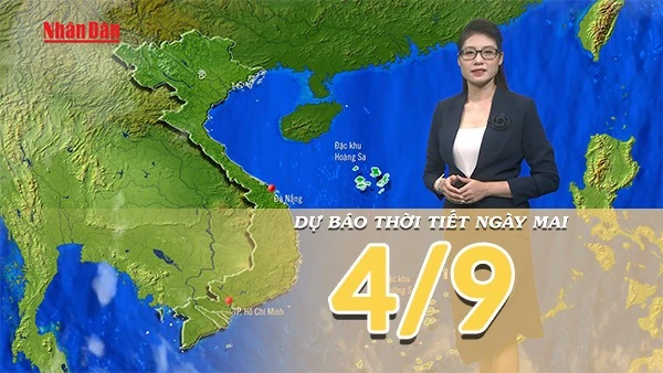 [Video] Dự báo thời tiết đêm nay và ngày mai 4/9/2025: Mưa chỉ còn chủ yếu vào chiều tối và đêm 