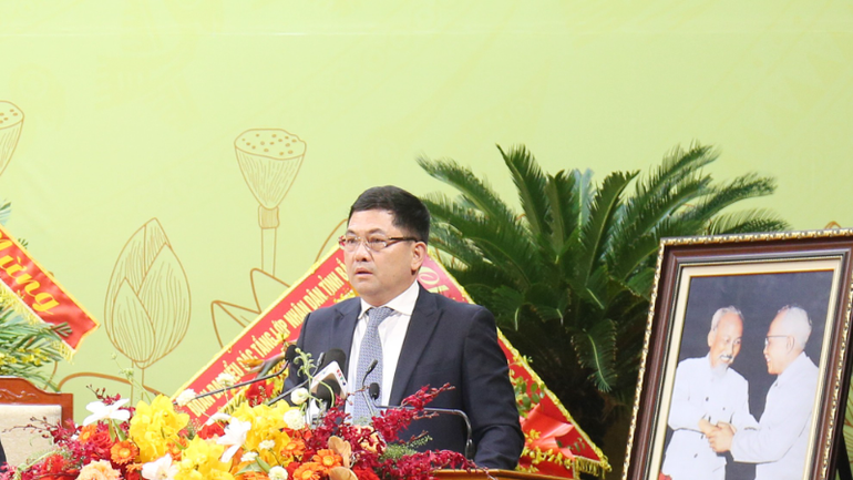 Bí thư Tỉnh ủy Bắc Ninh Nguyễn Hồng Thái phát biểu. mt8-5372.png