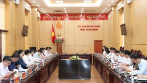 Các đại biểu dự buổi làm việc.