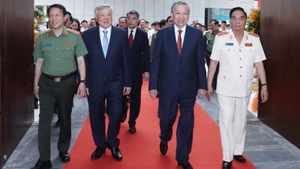Tổng Bí thư Tô Lâm đến dự Lễ khánh thành công trình Trụ sở Bộ Công an. (Ảnh: THỐNG NHẤT-TTXVN)