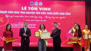 Lãnh đạo Bộ Y tế, Trung ương Hội Chữ thập đỏ Việt Nam trao tặng bằng khen, biểu trưng cho các cá nhân tiêu biểu tại Lễ tôn vinh.