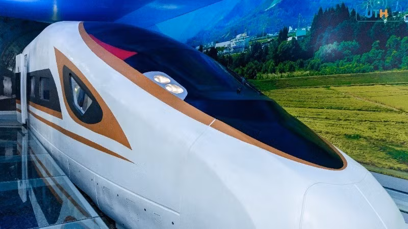 Mô hình tàu cao tốc của Trường đại học Giao thông Vận tải Thành phố Hồ Chí Minh. (Ảnh: UTH)