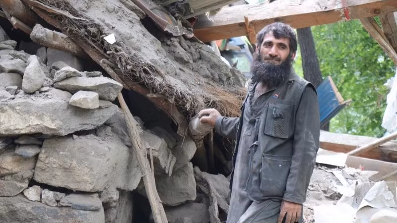 Khung cảnh đổ nát sau 1 trận động đất ở Afganistan. (Ảnh: Tân Hoa xã)