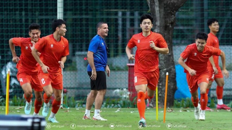 Ảnh minh họa: Các cầu thủ U23 Việt Nam tập luyện trước trận đấu với U23 Campuchia. (Ảnh: VFF)