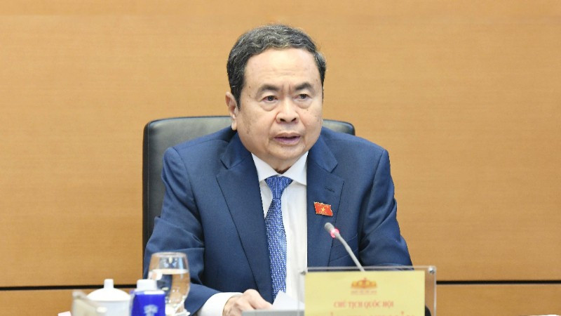 Chủ tịch Quốc hội Trần Thanh Mẫn phát biểu tại cuộc họp giao ban. (Ảnh: DUY LINH) 