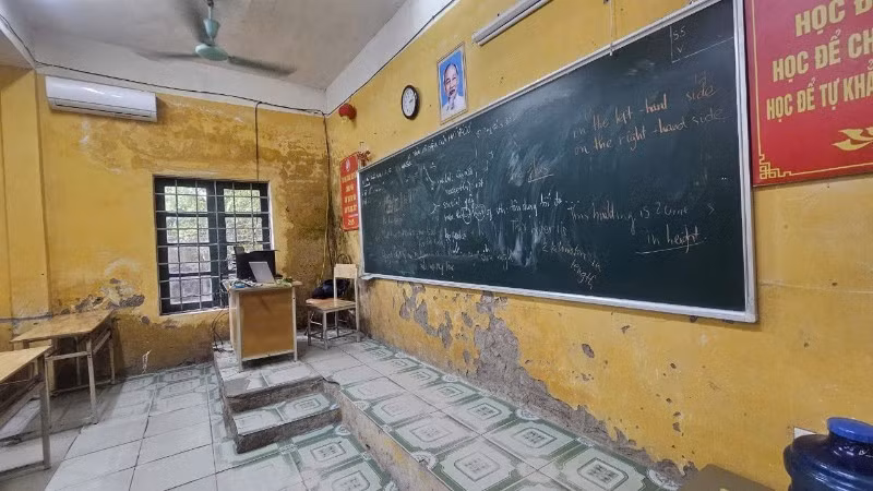 Một phòng học của Trường trung học phổ thông Liễn Sơn đang được sử dụng.