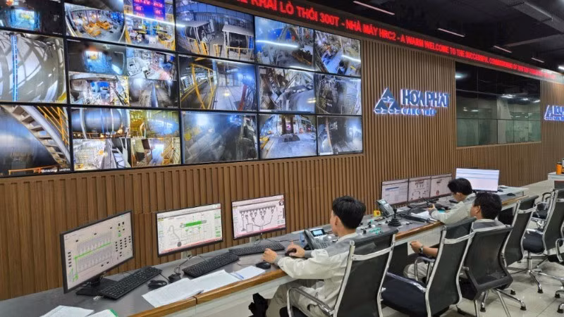 Phòng điều hành sản xuất tại Khu liên hợp sản xuất gang thép Hòa Phát Dung Quất (Quảng Ngãi). (Ảnh: MINH DŨNG)