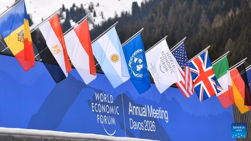 Diễn đàn Kinh tế Thế giới (WEF) năm 2026 diễn ra tại Davos, Thụy Sĩ. (Ảnh: Tân Hoa xã)